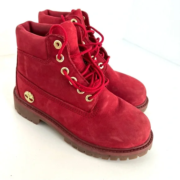 Timberland Fire Red Waterproof Leather Boot - Picture 5 of 8